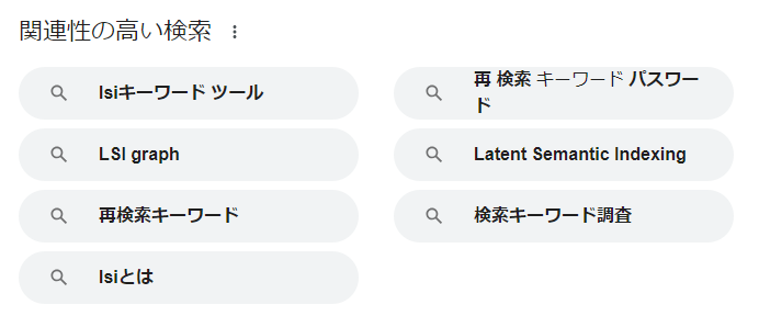 関連性の高い検索